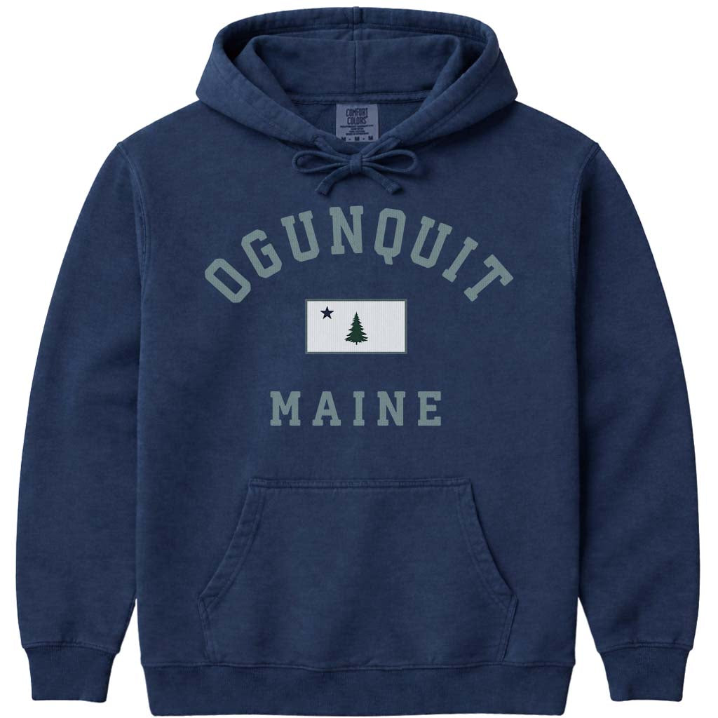 Ogunquit Arched Flag Hooded Sweatshirt - Navy