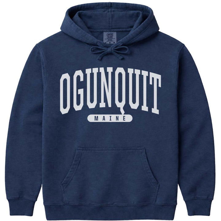 Ogunquit Maine Campus Style Hoodie Sweatshirt - Navy