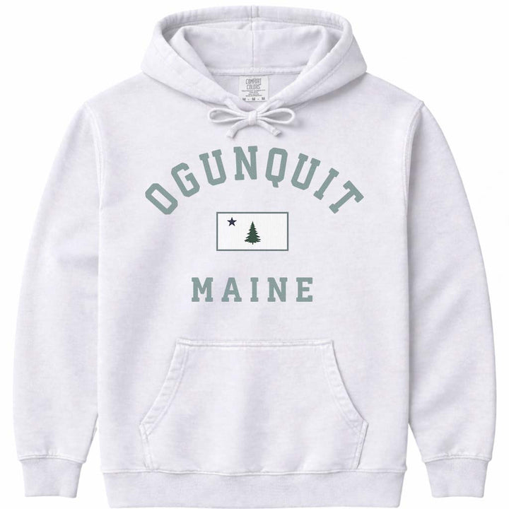 Ogunquit Arched Flag Hooded Sweatshirt - White