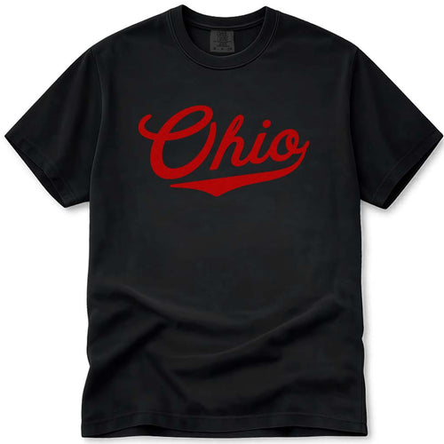 Ohio T Shirt Baseball Script Sports Style