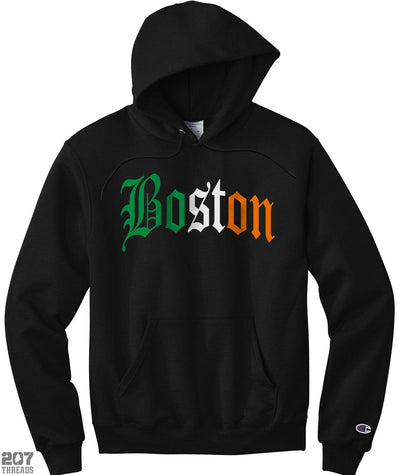 Irish Flag Boston Hoodie Champion Sweatshirt