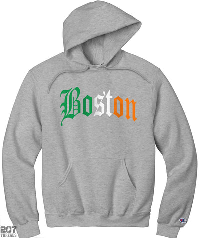 Irish Flag Boston Hoodie Champion Sweatshirt