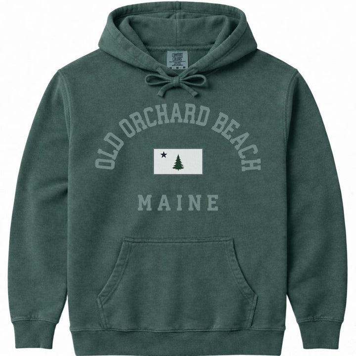 Old Orchard Beach Sweatshirt Vintage Old Orchard Beach Maine 1901 Flag - Blue Spruce