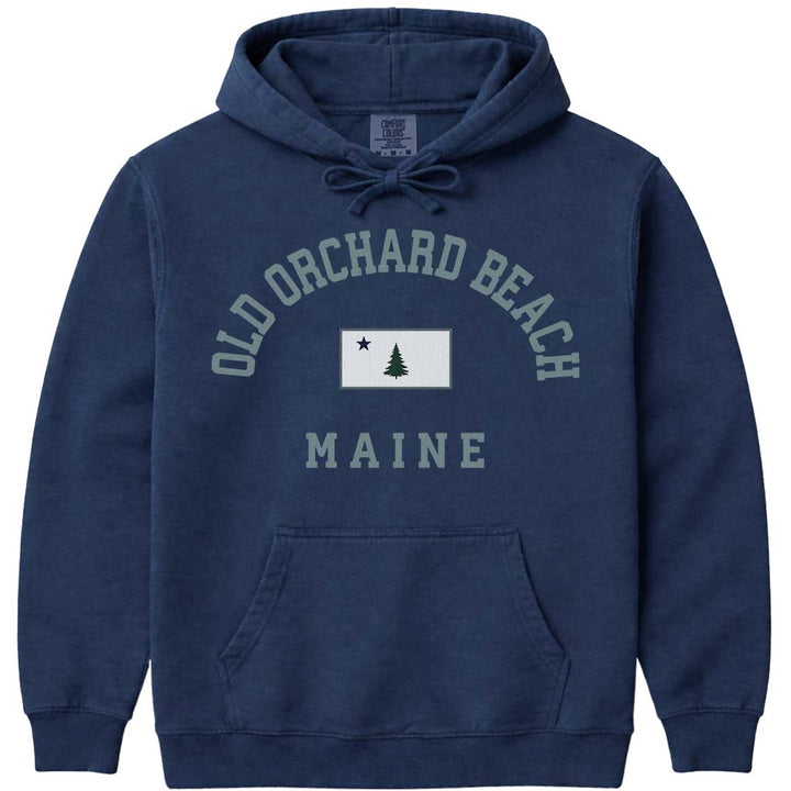 Old Orchard Beach Sweatshirt Vintage Old Orchard Beach Maine 1901 Flag - Navy
