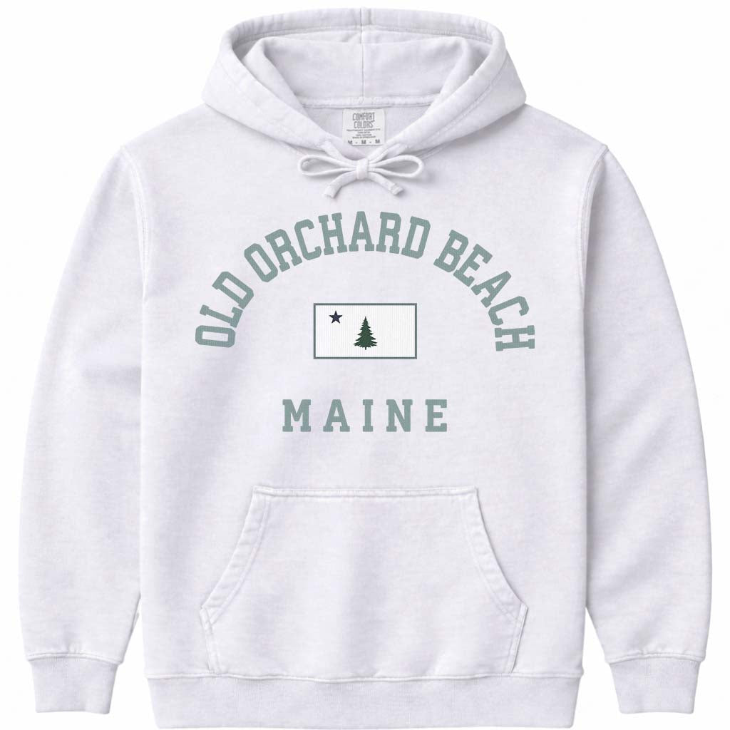 Old Orchard Beach Sweatshirt Vintage Old Orchard Beach Maine 1901 Flag - White