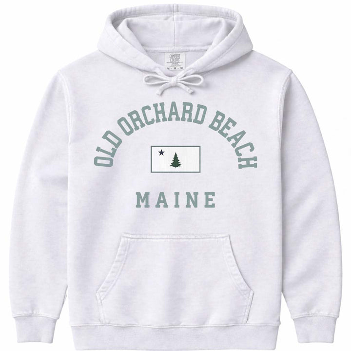 Old Orchard Beach Sweatshirt Vintage Old Orchard Beach Maine 1901 Flag - White