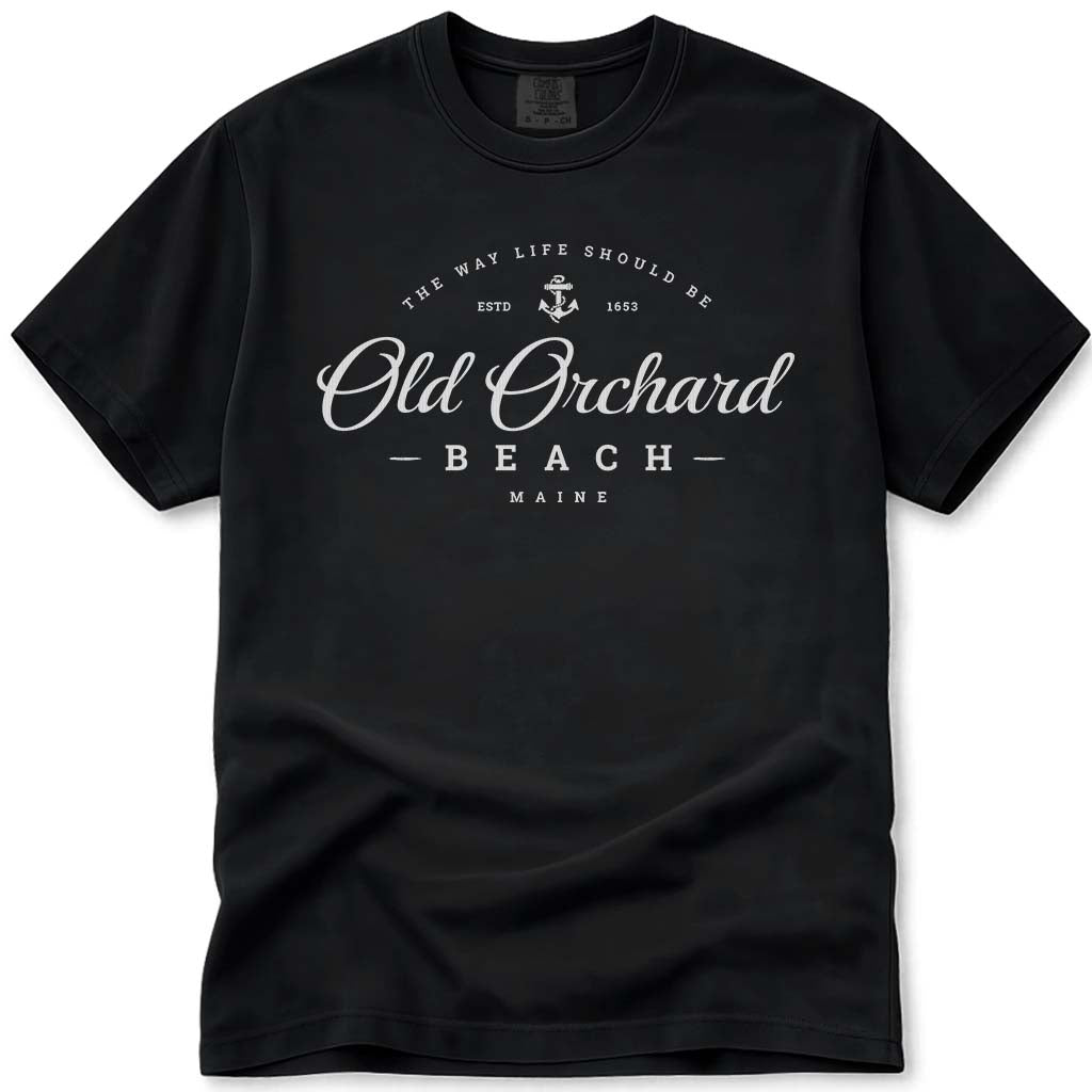 Old Orchard Beach Script Logo T Shirt - Black