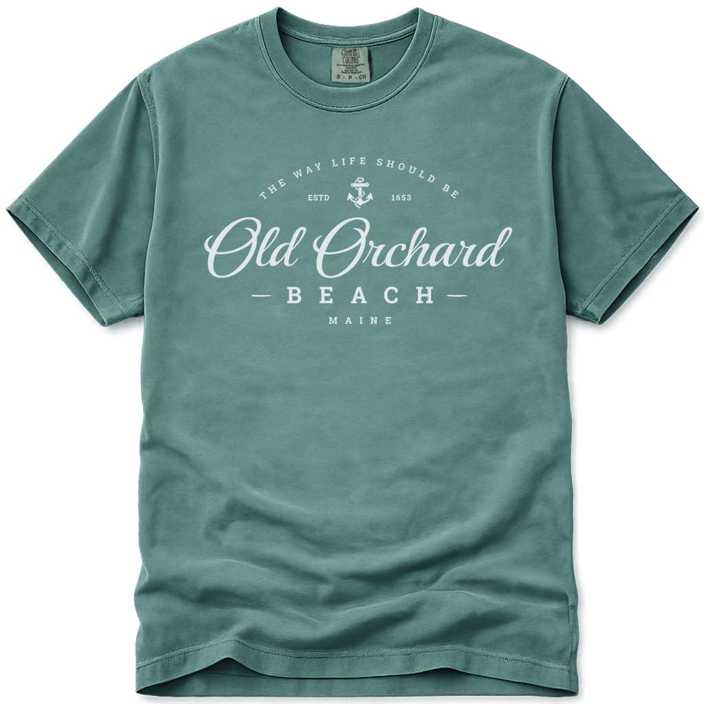 Old Orchard Beach Script Logo T Shirt - Light Green
