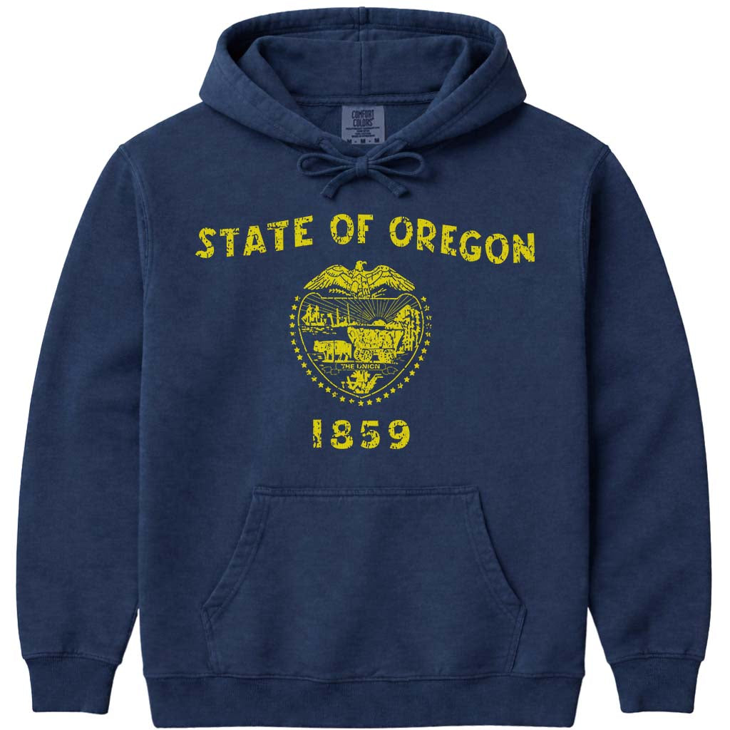 Oregon Flag Hoodie Oregon State Flag Sweatshirt - Navy