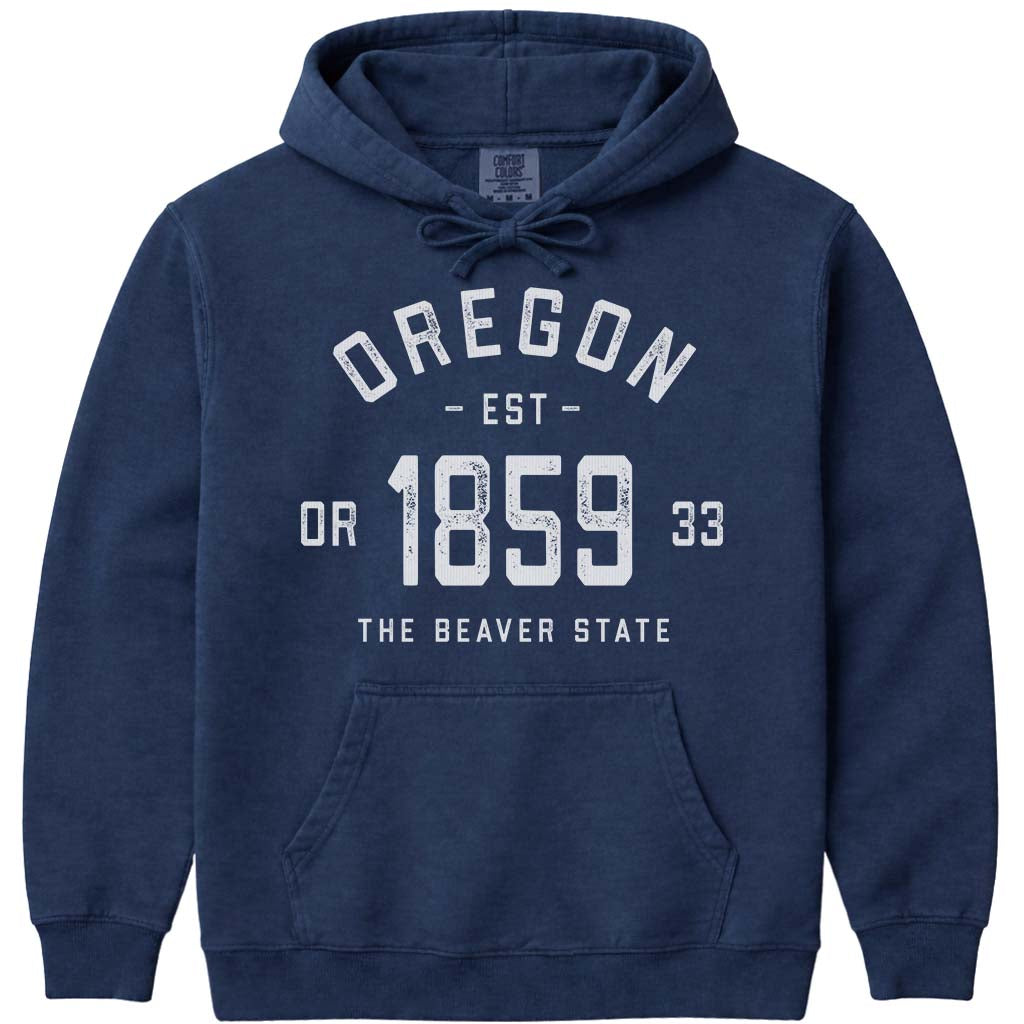 Oregon State Hooded Sweatshirt 1859 Vintage Oregon Hoodie Retro Style - Navy
