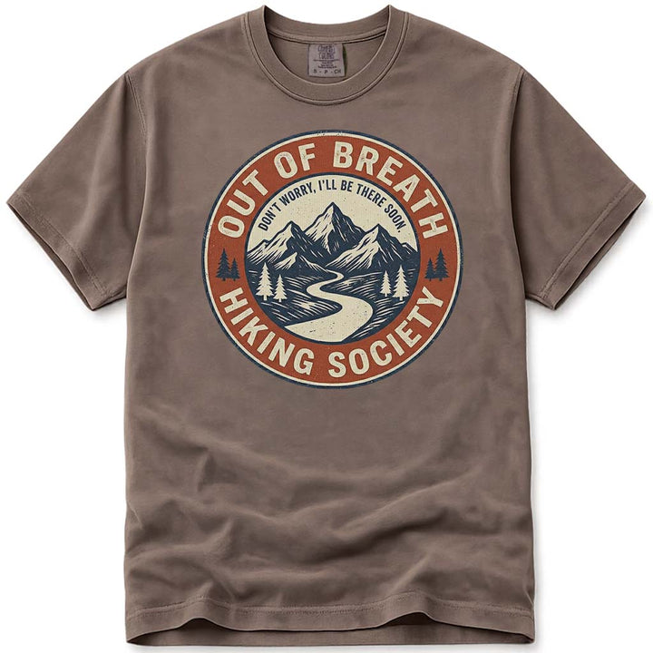 Out Of Breath Hiking Society Tee - Espresso