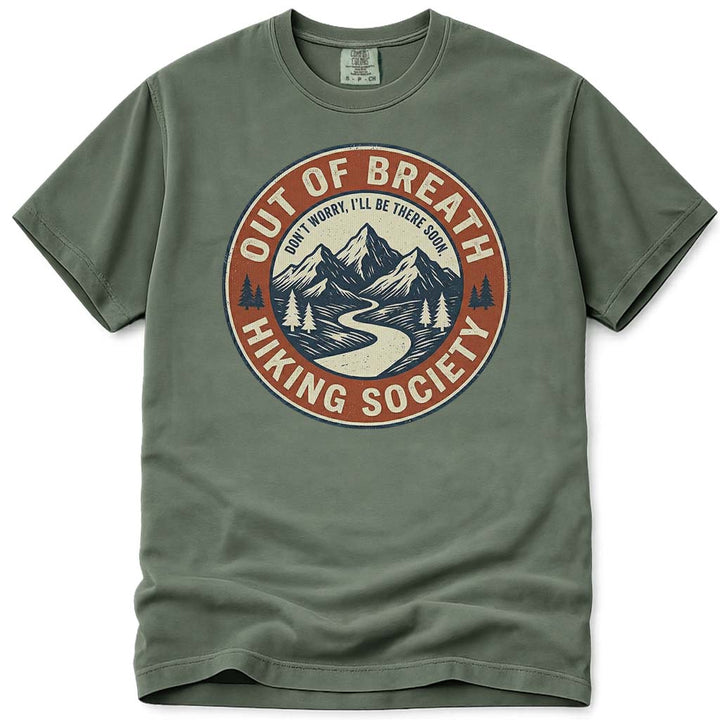 Out Of Breath Hiking Society Tee - Moss