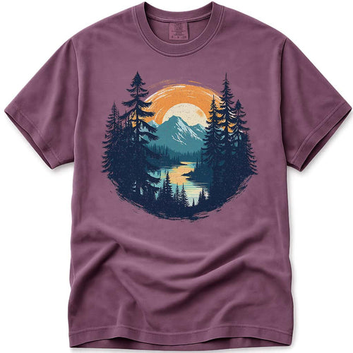 Outdoor Mountain Sunset Nature Scene T-Shirt