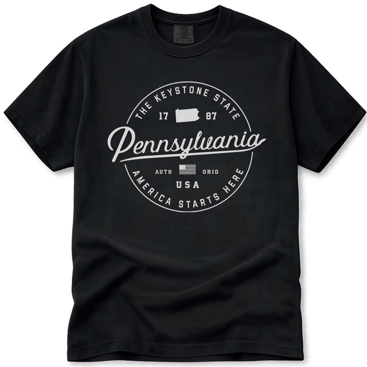 State of Pennsylvania T Shirt - Black