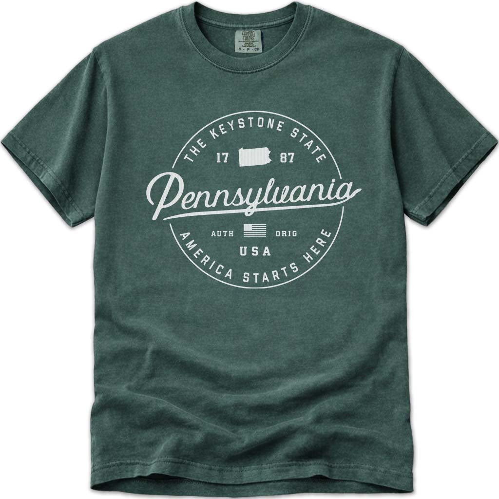 State of Pennsylvania T Shirt - Blue Spruce