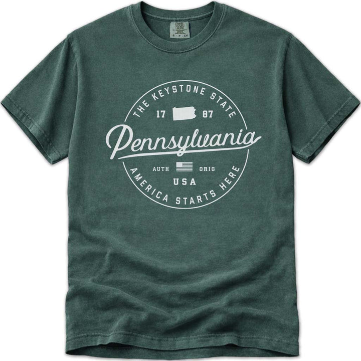 State of Pennsylvania T Shirt - Blue Spruce
