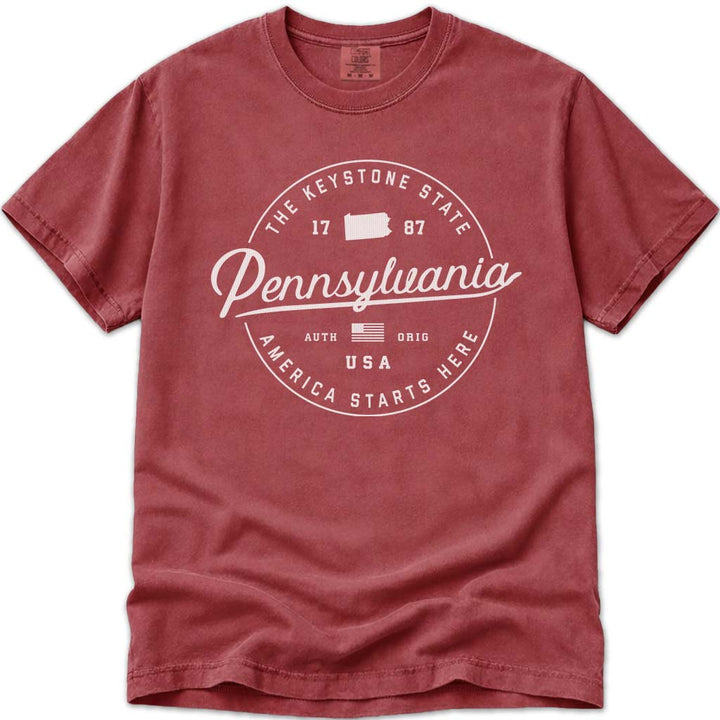 State of Pennsylvania T Shirt - Crimson