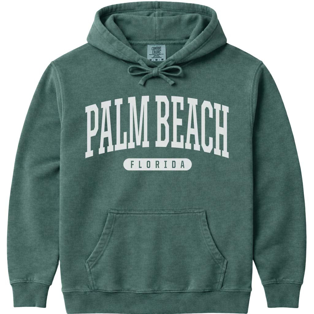 Palm Beach Florida Hooded Sweatshirt - Blue Spruce