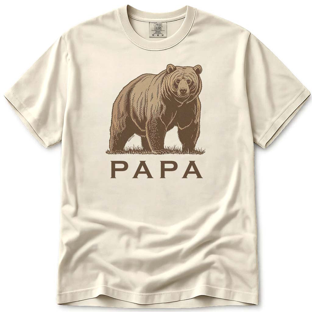 Papa Bear T Shirt For Dad - Ivory