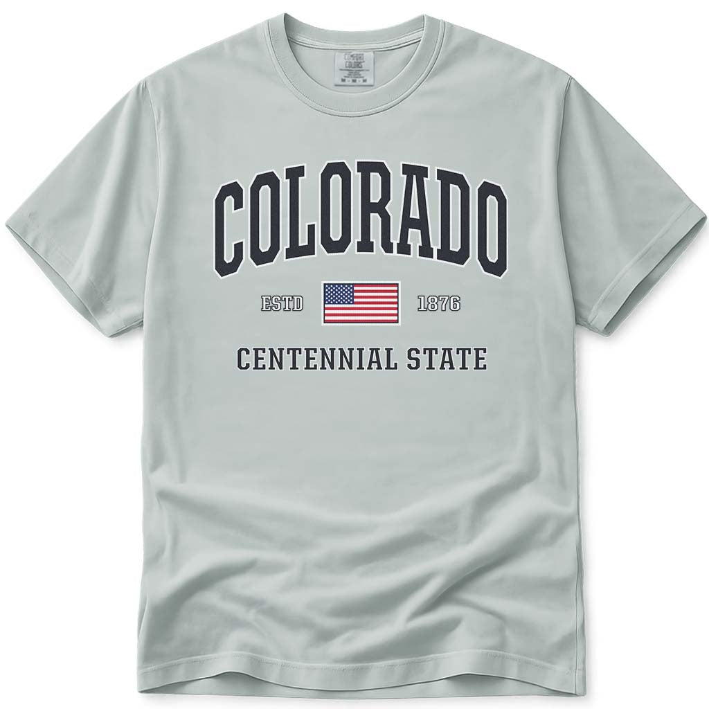 Patriotic 4th of July Colorado USA Flag T Shirt - Bay