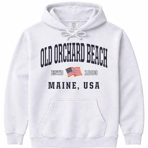 USA Flag Old Orchard Beach Hoodie Sweatshirt