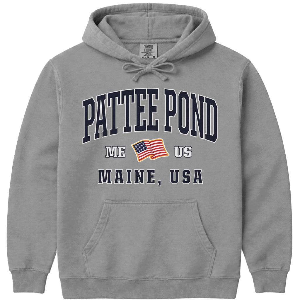 Patriotic Pattee Pond USA Flag Hoodie - Grey