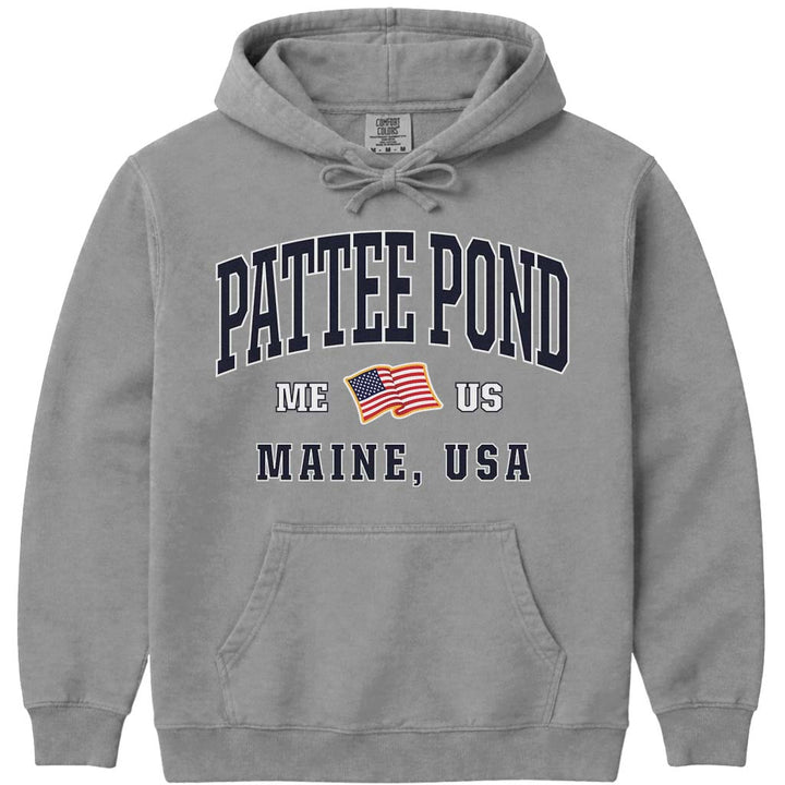 Patriotic Pattee Pond USA Flag Hoodie - Grey