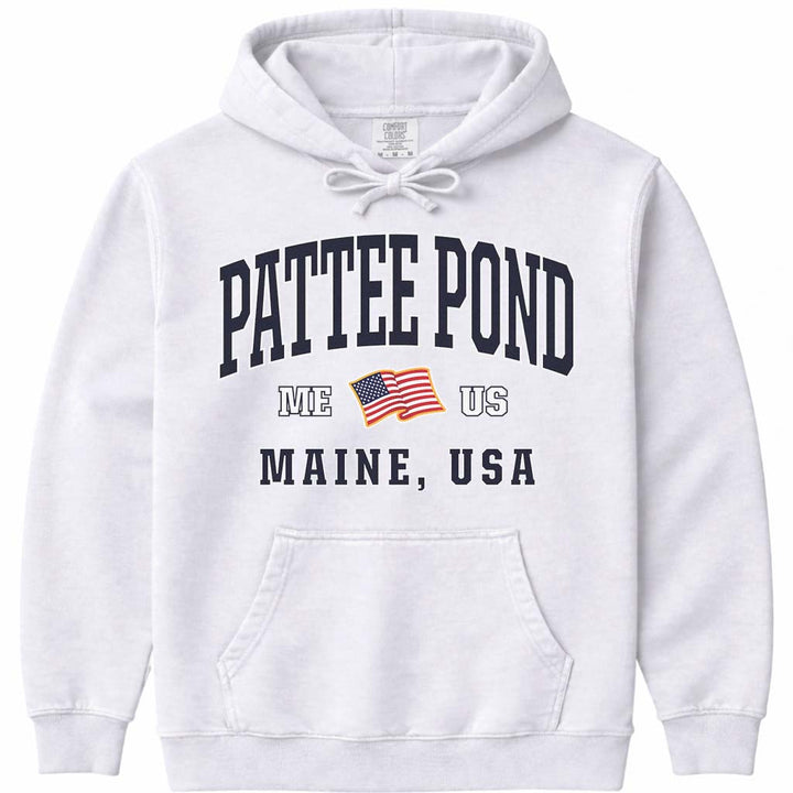 Patriotic Pattee Pond USA Flag Hoodie - White