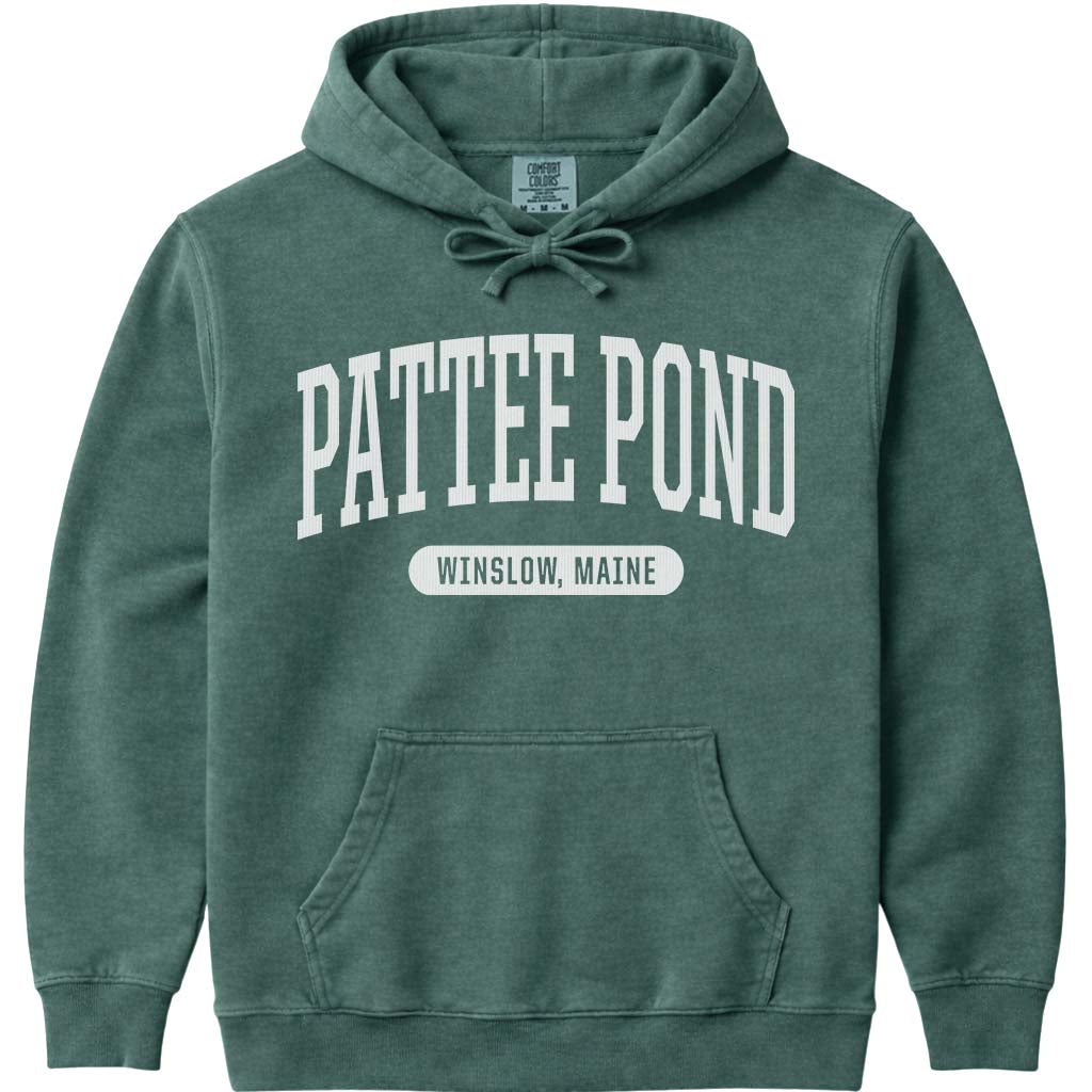 Pattee Pond ME Maine Hooded Sweatshirt - Blue Spruce