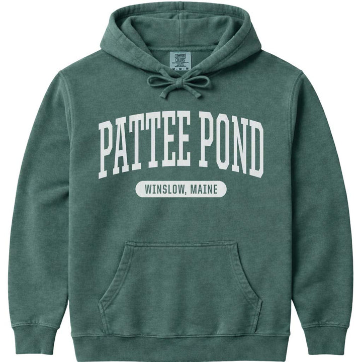 Pattee Pond ME Maine Hooded Sweatshirt - Blue Spruce