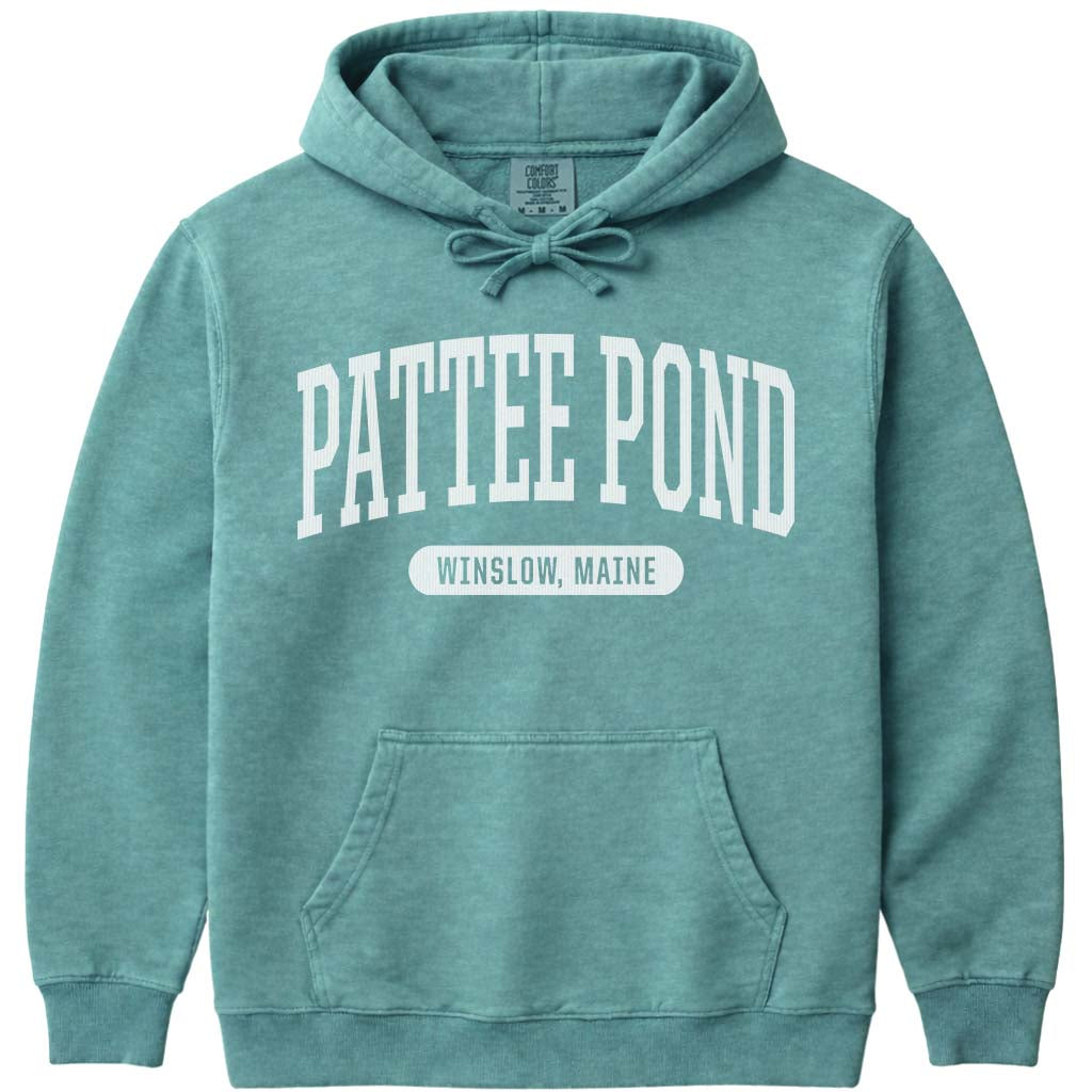 Pattee Pond ME Maine Hooded Sweatshirt - Seafoam