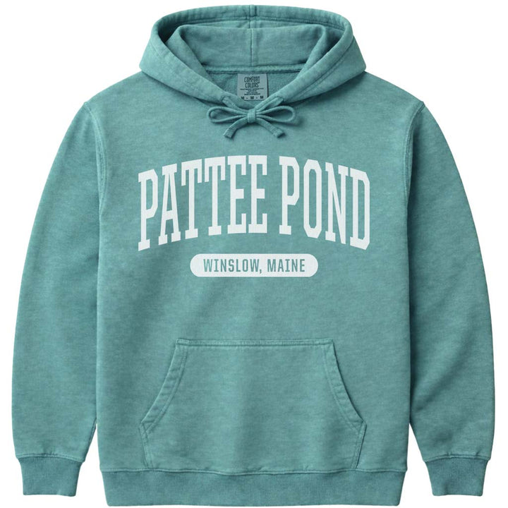 Pattee Pond ME Maine Hooded Sweatshirt - Seafoam