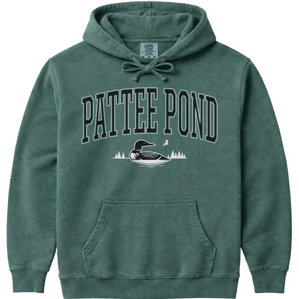 Pattee Pond Loon & Eagle Hoodie Sweatshirt - Blue Spruce