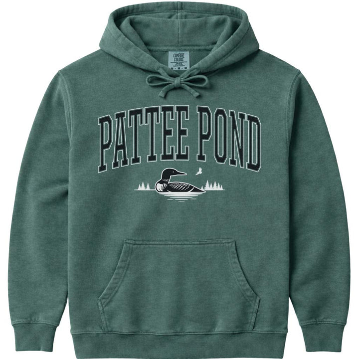 Pattee Pond Loon & Eagle Hoodie Sweatshirt - Blue Spruce