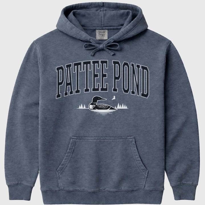 Pattee Pond Loon & Eagle Hoodie Sweatshirt - Denim