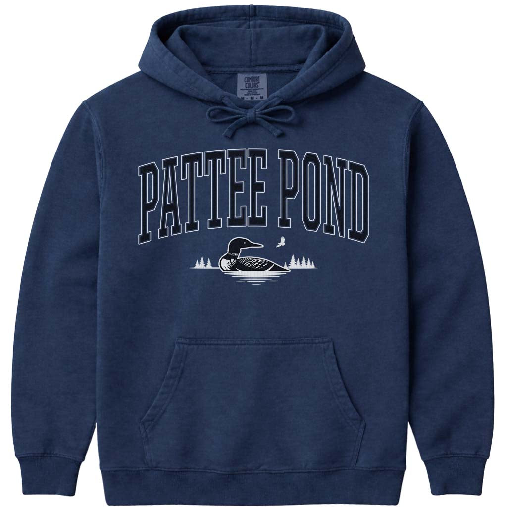 Pattee Pond Loon & Eagle Hoodie Sweatshirt - Navy