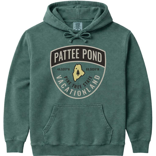 Pattee Pond Maine Guide Badge Hoodie