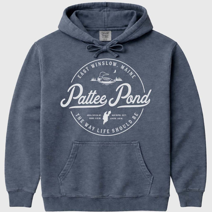 Pattee Pond Maine Travel Vacation Hoodie - Denim