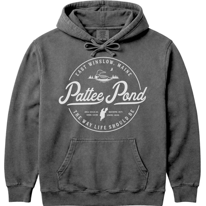 Pattee Pond Maine Travel Vacation Hoodie - Pepper