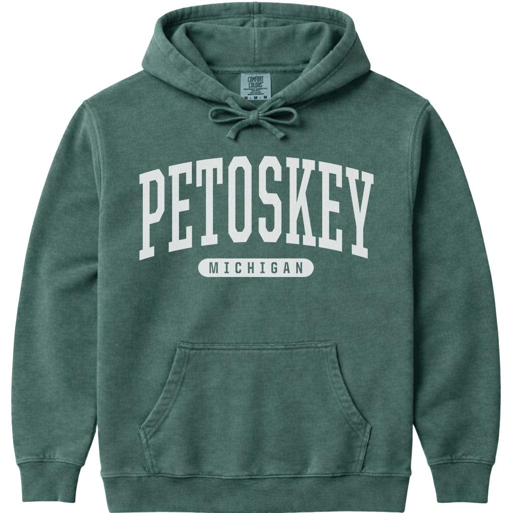 Petoskey Michigan Hoodie - Blue Spruce