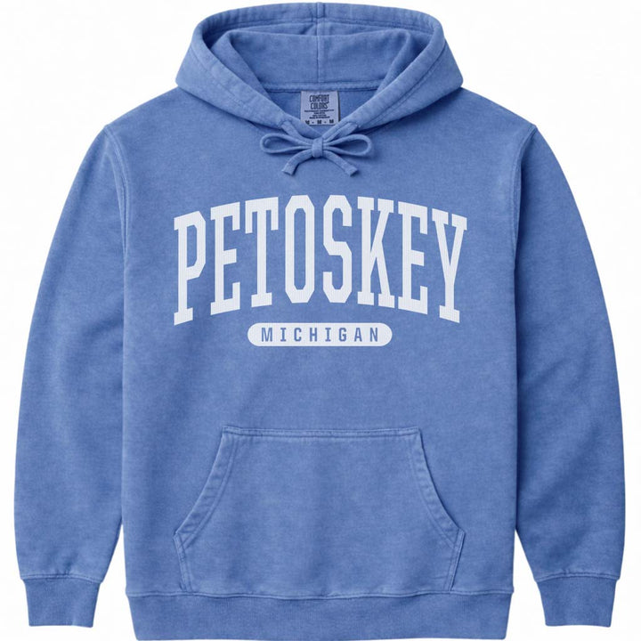 Petoskey Michigan Hoodie - Flo Blue