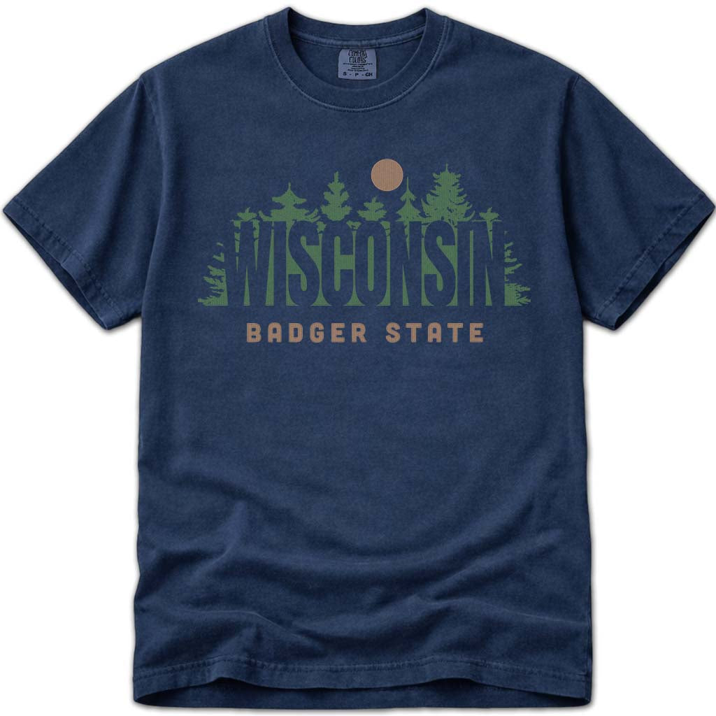 Pine Forest Wisconsin T Shirt - Navy