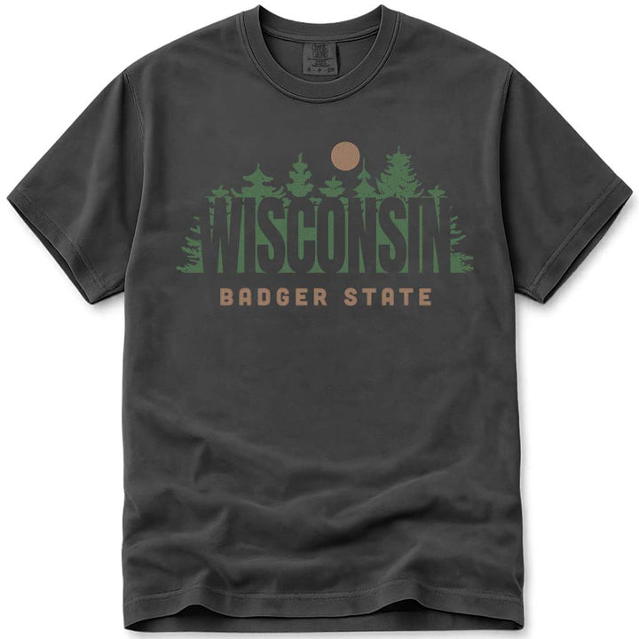 Pine Forest Wisconsin T Shirt - Pepper