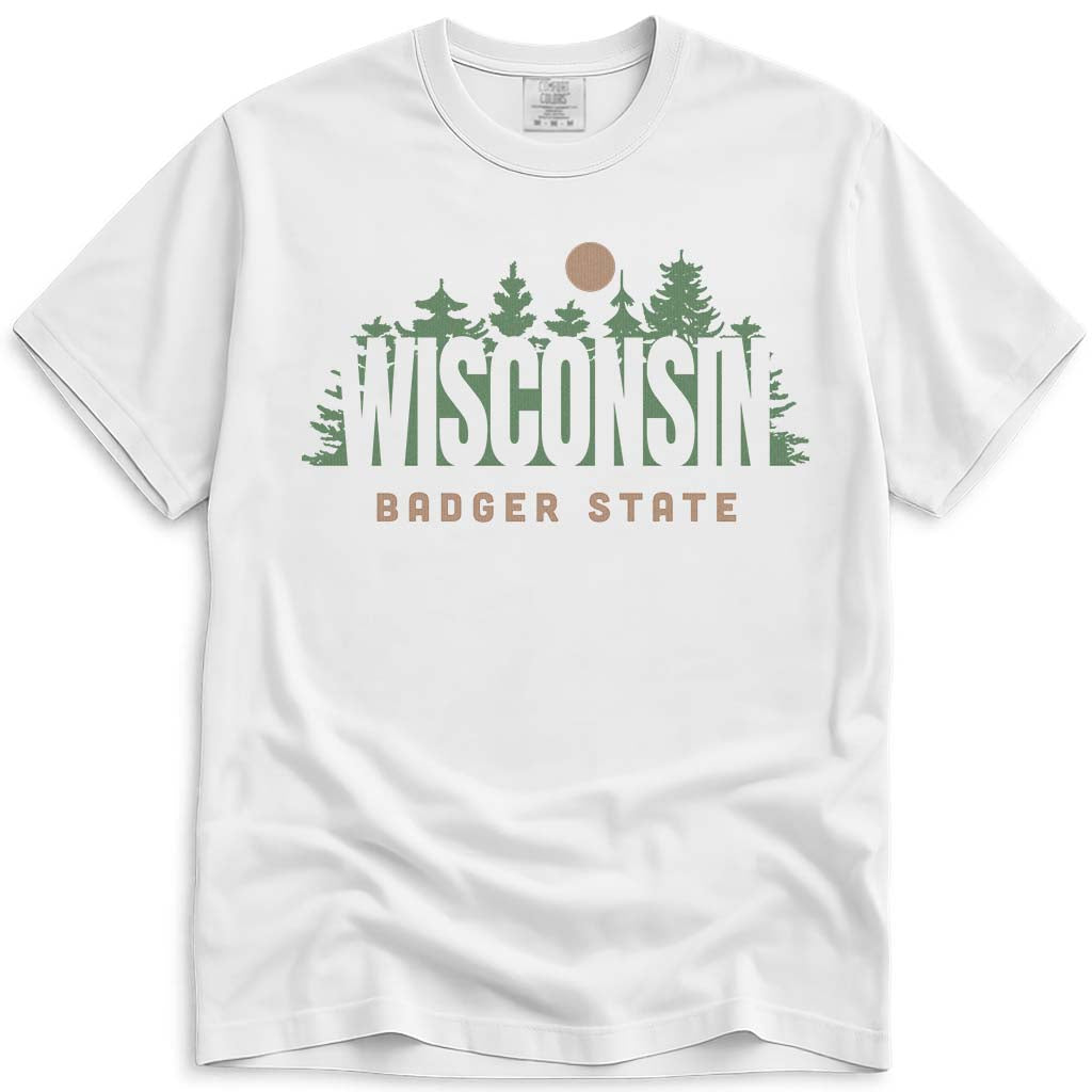 Pine Forest Wisconsin T Shirt - White