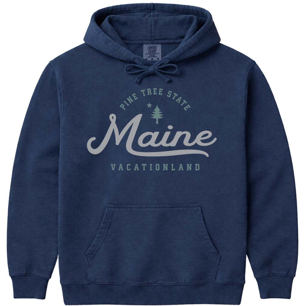 Pine Tree State Hoodie Sweatshirt - Navy