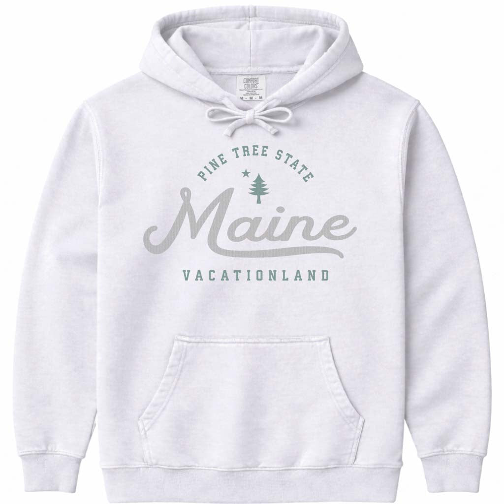 Pine Tree State Hoodie Sweatshirt - White