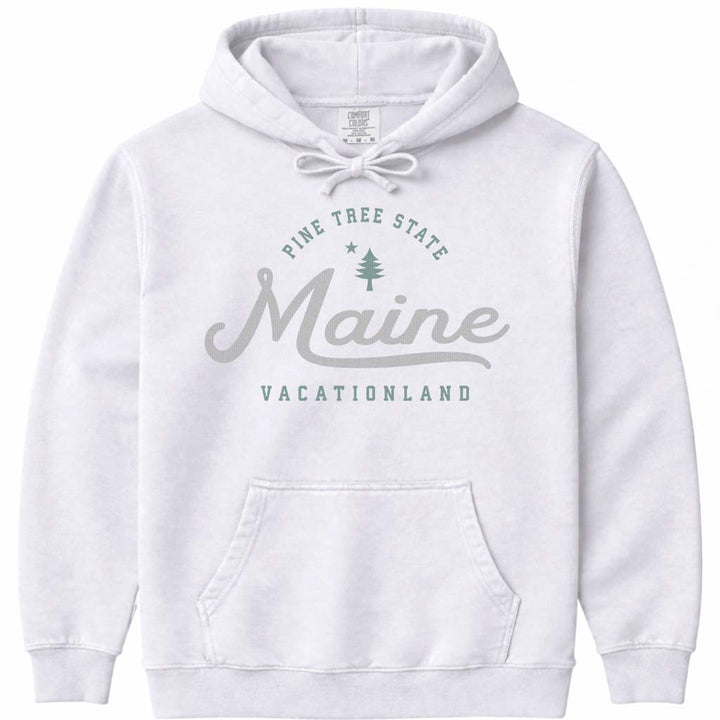 Pine Tree State Hoodie Sweatshirt - White