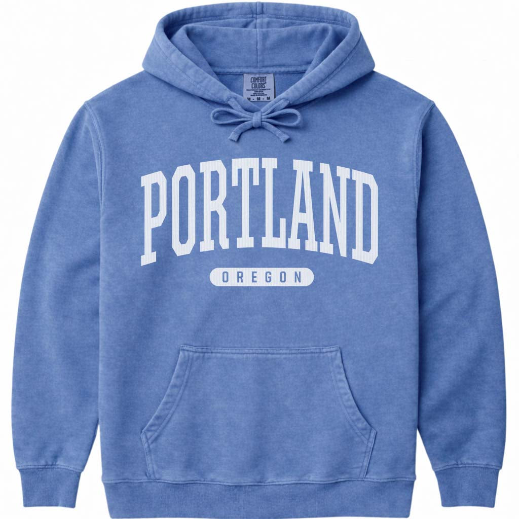 Portland Oregon Hoodie Sweatshirt - Flo Blue