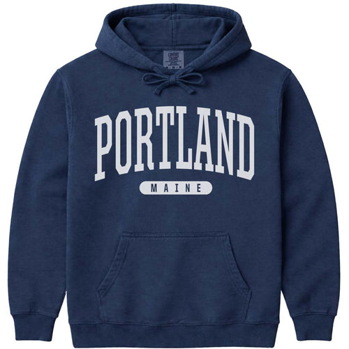 Portland Maine Arched Letter Hoodie Sweatshirt