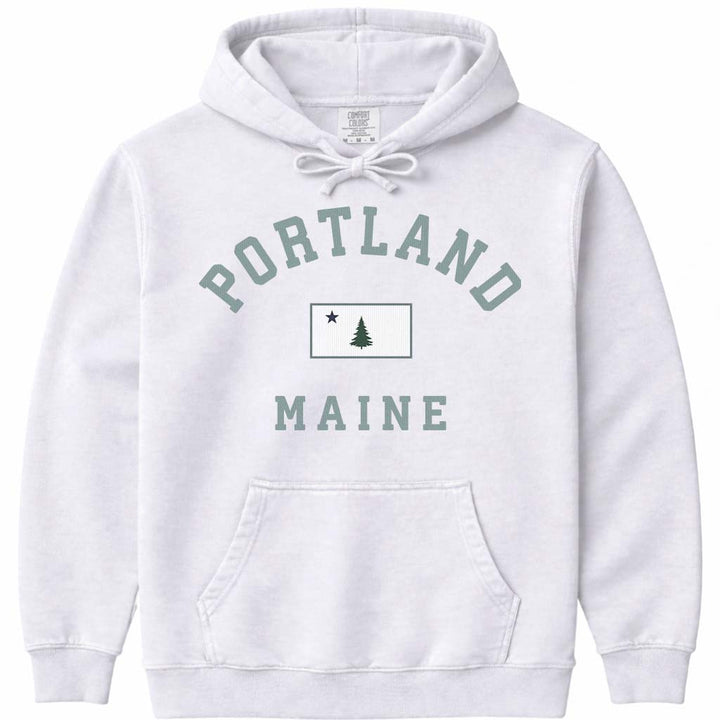 Portland Maine Flag Sweatshirt - White
